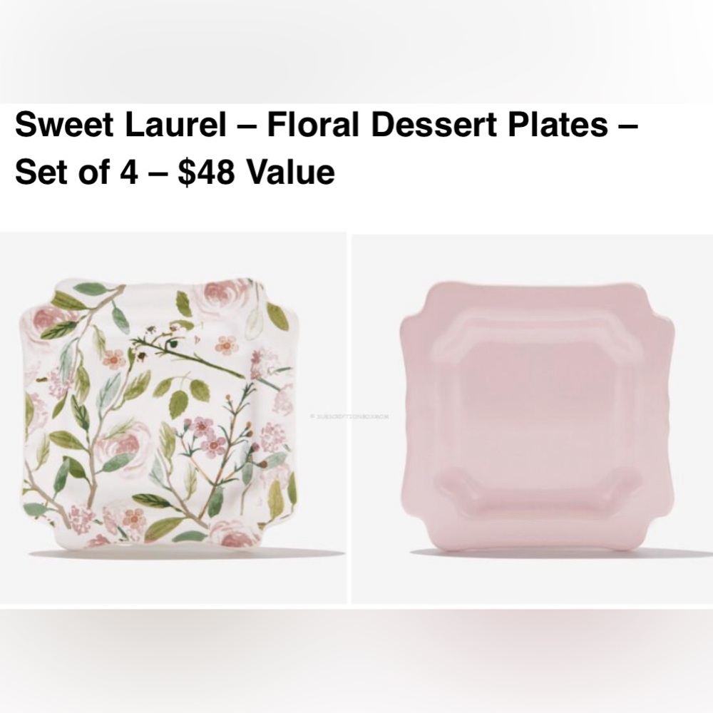 Brand New Sweet Laurel 6” dessert plate set (4) A107